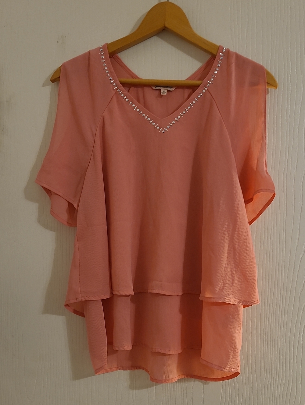 Juicy Couture Waterfall Coldshoulder Blouse